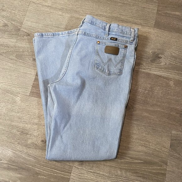 Wrangler Jeans Mens 40x34 10936AFGH Cowboy Cut Active Flex Slim Fit Light Blue - Picture 1 of 3
